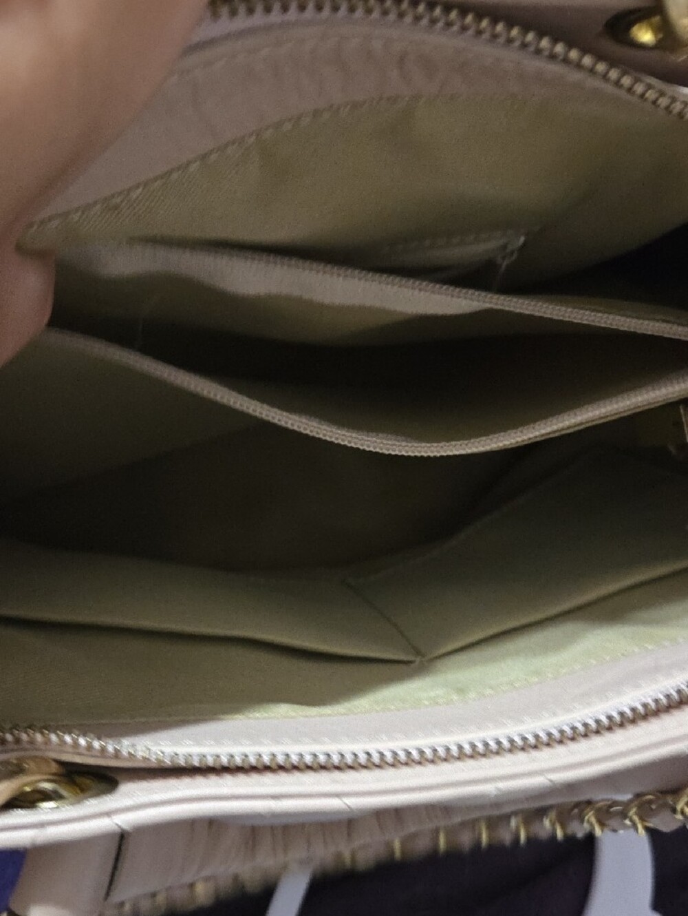 Italian Leather Quilted Bag Made in Italy Blush Pink Gold Chain Real Leather - Picture 4 of 12
